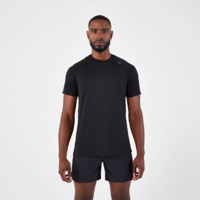 Kiprun Pánske bežecké tričko Run 500 Confort bez švov čierne