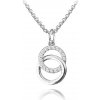 MINET Strieborný náhrdelník KRÚŽKY s bielymi zirkónmi