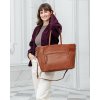 MARCO MAZZINI Dámska kožená taška typu hobo | hnedá whisky vp8e