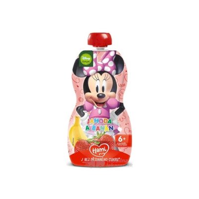 Hami Disney Minnie kapsička JAHODA A BANÁN pasterizovaný ovocno-zeleninový príkrm (od ukonč. 6. mesiaca) 1x110 g