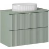 ArtCom Kúpeľňová skrinka s umývadlom a doskou LINE Reed Green DU80/1 | 80 cm
