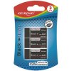 Guma KEYROAD Black, blister 3 ks, čierna