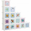 Úložný box Songmics, Organizér na hračky 15 boxov, vesmír 123 x 31 x 123 cm (LPC902W)