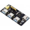 Waveshare PCIe USB 3.2 Gen1 adaptér pre Raspberry Pi Compute Module 4 IO board, 4x vysokorýchlostný USB