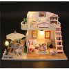 FunPlay 6996 DIY Drevený domček pre bábiky s príslušenstvom, 2 poschodia, 12.5x19.5x15cm