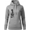 Husľový kľúč gitara - Mikina dámská Cape s kapucí - S ( Tmavosivý melír )