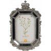 Clayre & Eef Strieborný antik fotorámik so zrkadlami a korunkou Baroque - 15*3*24 cm / 10*15 cm - Clayre & Eef