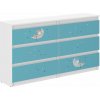 Detská komoda so 6 zásuvkami, MOON
