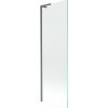 Mexen Next, vaňová zástena 1-krídlová 60 x 150 cm, fixné krídlo, 6 mm číre sklo, brúsený grafit profil, 895-060-000-03-00-66