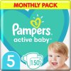 Pampers Active Baby Plenky Velikost 5, 11 kg-16 kg, 150 ks