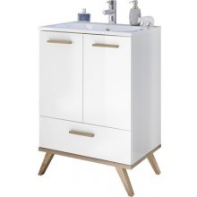 Pelipal Kúpeľňová skrinka pod umývadlo Quickset 923 lesklá biela 60,5 x 87,5 x 46 cm
