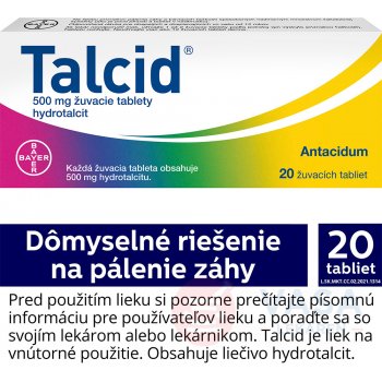 Talcid tbl.mnd.20 x 500 mg od 3,75 € - Heureka.sk