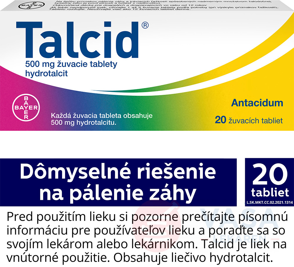 Talcid tbl.mnd.20 x 500 mg od 3,84 € - Heureka.sk