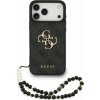 Guess PU 4G Metal Logo Strap zadný kryt pre iPhone 17 Pro Max Black