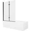 Mexen Vega obdĺžniková vaňa 150 x 70 cm s obkladom a 2-krídlovou zástenou 120 cm, Transparentné, Čierna - 550115070X9212027000