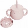 Lulaby silikónový pohárik 2v1 na občerstvenie a na pitie Honey Jar Misty Rose