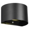 TRIO Reality R27769132 TALENT vonkajšie nástenné svietidlo so senzorom SMD LED 2x5W/50lm 3000K IP44 čierna matná, nabíjateľná batéria, USB-C port