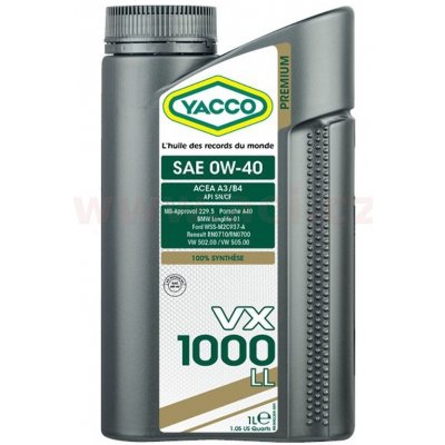 Yacco VX 1000 LL 0W-40 1 l