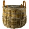 Koš SELAYAR s dřevěným uchem, pr.47x50|36x39cm, natur, (balení obsahuje 2 kusy!)|Ego Dekor Indonesian Ratan
