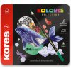 Trojhranné pastelky Kores Kolores Selection plechová krabička, 24 farieb