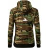 EKG kajak - Mikina dámska trendy zipper s kapucňou - M ( Hnedý maskáč )