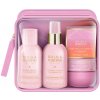Baylis & Harding Jojoba, Vanilla & Almond Oil sprchový gél 100 ml + telový sprej 75 ml + telové maslo 50 ml + tuhé mydlo 50 g + kozmetická taštička 1 ks