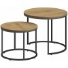 Set 2ks kávových stolíkov - dub / čierne nohy