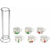 BIALETTI Taliansko porcelánové šálky na espresso so stojanom 6 x 70 ml