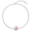 Evolution Group Strieborný náramok s kryštálom Swarovski 33117.3 Rose