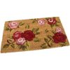 Kokosová vonkajšia čistiaca vstupná rohož FLOMA Roses - dĺžka 35 cm, šírka 60 cm, výška 1,7 cm