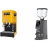 Gaggia New Classic E24 BC, yellow + Eureka Atom W 75, grey