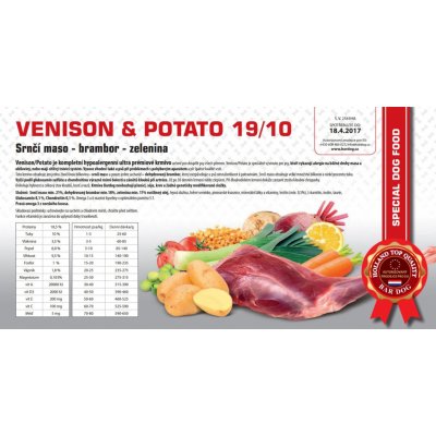 Bardog Hypoalergénne Venison Potato 19/10 12 kg