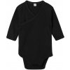Body detské Babybugz kimono s dlhými rukávmi - čierne, 3-6 mesiacov