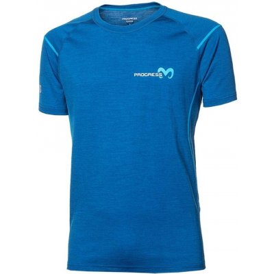 MW NKR Merino tričko s krátkym rukávom modrý melír
