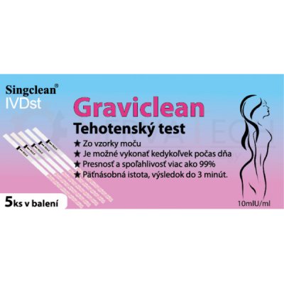 Graviclean těhotenský test Proužky 5 ks