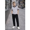 Fashionkids chlapčenské športovo-elegantné nohavice čierne
