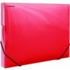 Donau Box na dokumenty plastový s gumič.priehľadný červený