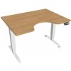 Hobis Pracovný stôl Motion Ergo, PO, 3S, 120x61-128x90 cm, dub/biela