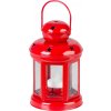 MagicHome Lampáščervený s LED sviečkou 10x15 20 cm