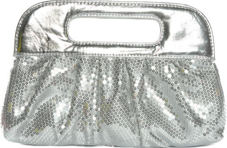 Spoločenská kabelka s flitrami s rúčkou fialová