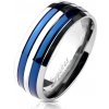 Prsten z Titanu s modrými pruhy