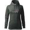 Víno ekg - Mikina dámská Cape s kapucí - M ( Tmavá bridlica (sivá so zeleným nádychom) )