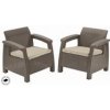 Keter Záhradný nábytok Corfu duo set dvoch kresiel cappuccino