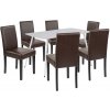 Jedálenský set Megan 6+1 bielo-hnedý