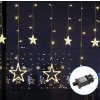 Vianočná LED pripojiteľná reťaz, hviezdy (vlny), teplá biela, 3m+3mx0,6m, 12 pásikov, 120 LED (AS-366100)
