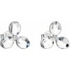 Evolution Group strieborné náušnice kôstka s kryštálmi Swarovski biela kytička 31249.1