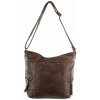 TESSA dámska crossbody koženková kabelka Tmavohnedá