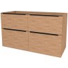 Mereo, Mereo Mailo, kúpeľňová skrinka 121 cm, čierne madlo, Multidecor, Light Select Walnut, MER-CN593SBLSW1