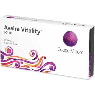 Cooper Vision Avaira Vitality Toric (6 šošoviek) Dioptrie +3,50, Cylinder -1,25, Os 140°