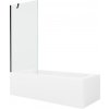 MEXEN/S - Vega obdĺžniková vaňa 180 x 80 cm s panelom + vaňová zástena 80, transparent, čierna 550118080X9508000070